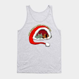 Merry Christmas puppy kitty Tank Top